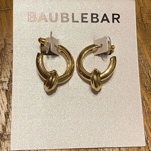 BaubleBar Gold Knot Hoop Earrings